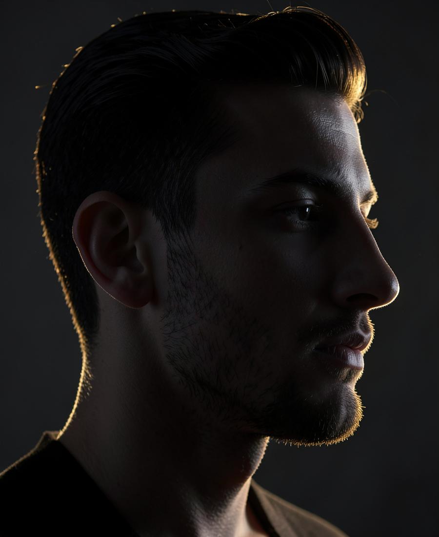 Retrato masculino com acabamento de barba